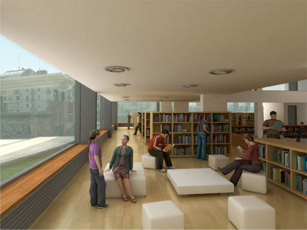 Edificación Itark Biblioteca Errenteria vista interior