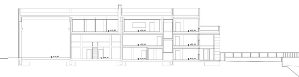 Edificación Itark Policía Errenteria sección transversal